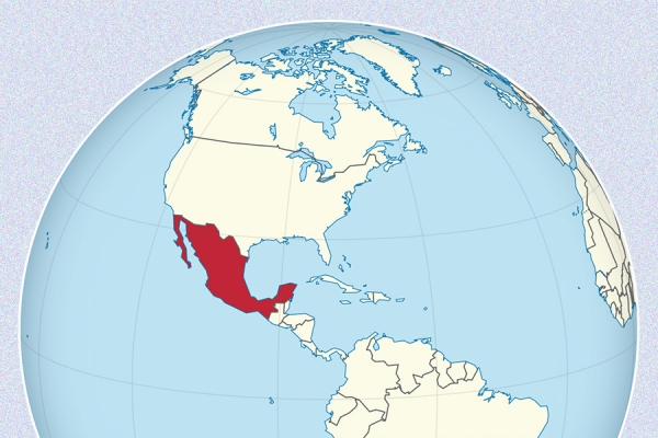 Globe highlighting Mexico