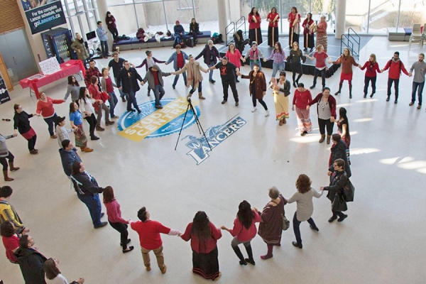 round dance in student centre