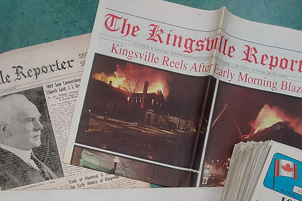 copies of Kingsville Reporter and Lakeshore News newspapers