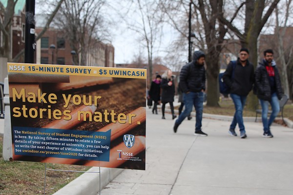 sign advertising NSSE survey