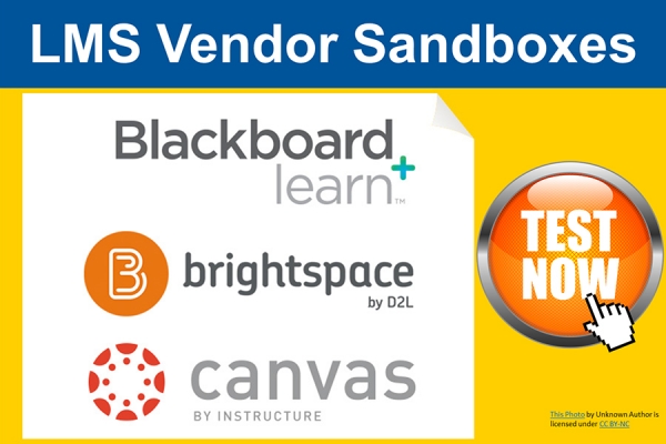 Sandbox sites for three LMS options 