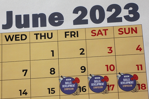 June 2023 calendar highlighting dates June 16, 17, 18