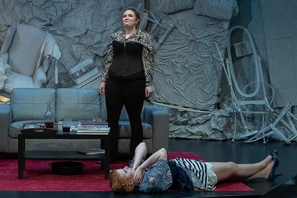 Rebecca Lashmar and Shannon Pitre in the University Players production of “God of Carnage.”