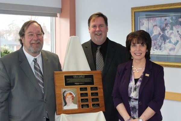 Rita DiBiase was presented with the Lois A. Fairley Nursing Award by the Fairley brothers. Photo credit: Aldo.