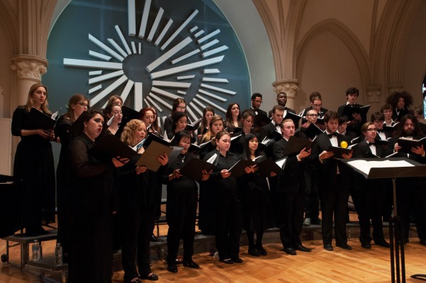 The campus musical ensemble has a membership of 70 to 80 singers each term, and is currently welcoming members from all segments of the campus who can pass a minimal audition.