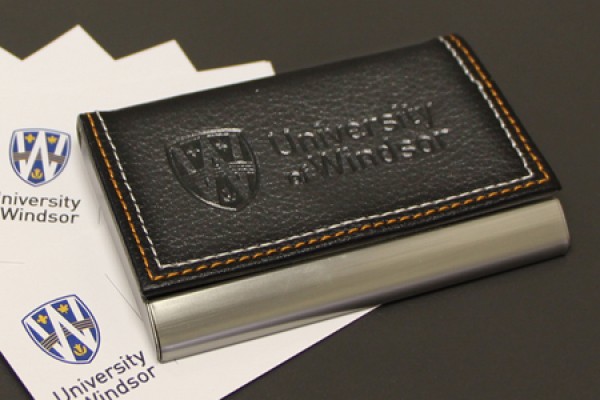 This aluminum case for business cards goes to contest winner Kathryn Lafreniere.