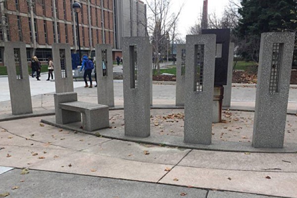The Memorial of Hope, located between Dillon and Essex halls.