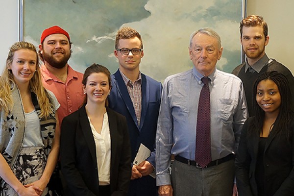 graduate students meet Richard Pound