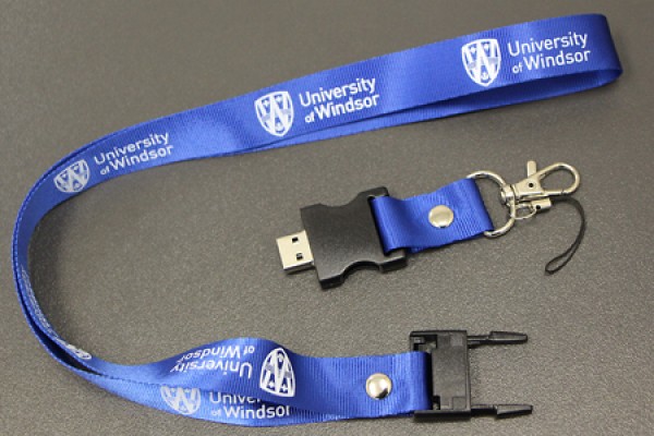 blue lanyard with UWindsor logo