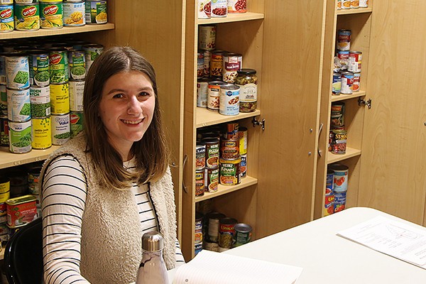 Monica Carinci volunteers at the Campus Food Bank