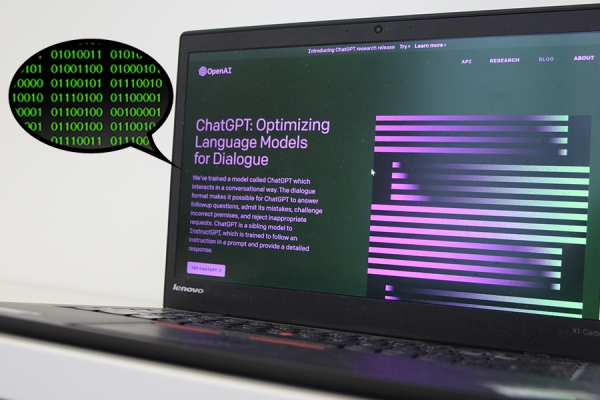 laptop displaying ChatGPT
