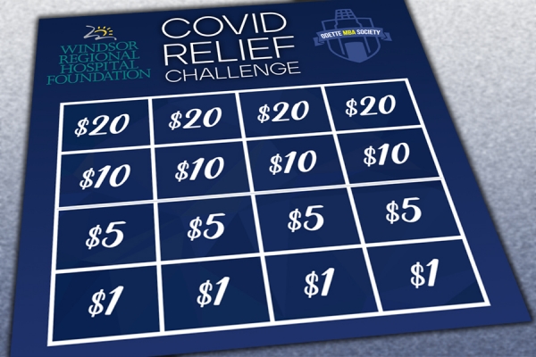 COVID relief challenge bingo card