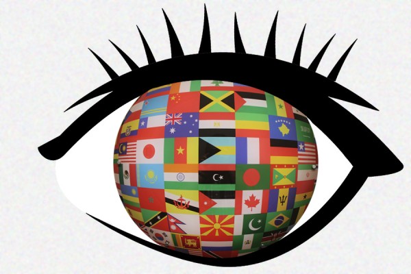 Eye with many flags inside