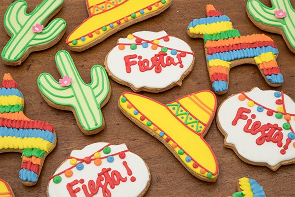 Cookies shaped like cacti and sombreros