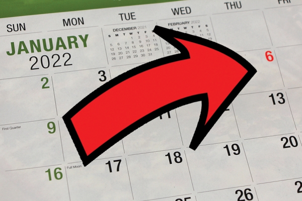 calendar indicating January 6