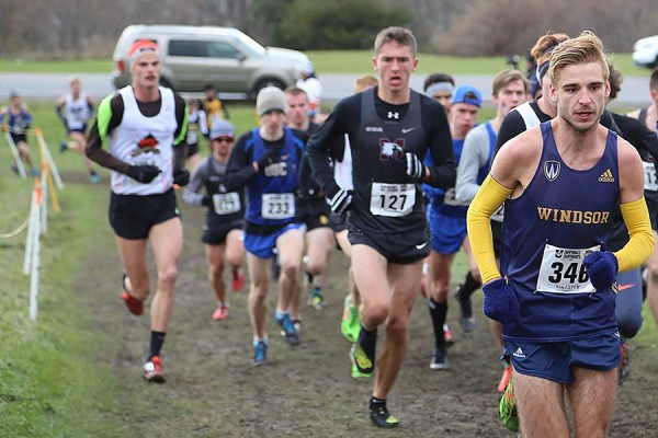 Joshua Martin competing in cross country race