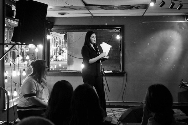 Samantha Badaoa reads from her work at Phog Lounge