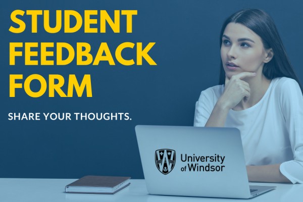 Woman contemplating Student Feedback Form