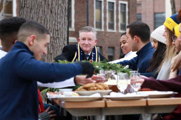 UWindsor interim president Douglas Kneale toasts the holidays in a video message to prospective students.