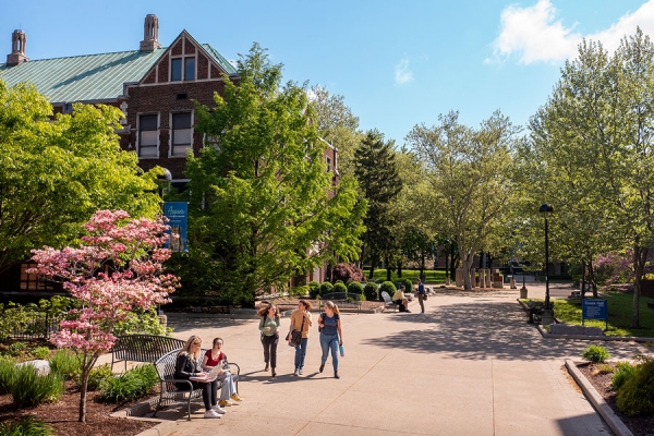 students on campus