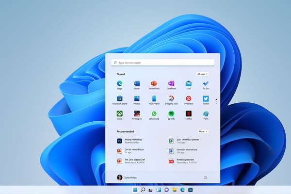 Windows 11 Start screen