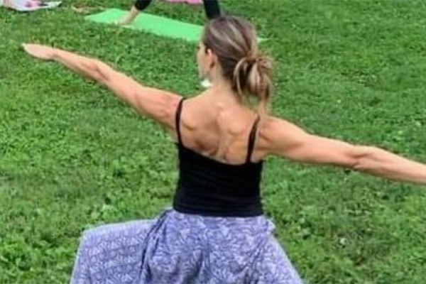 Nicole Daignault leading a yoga class