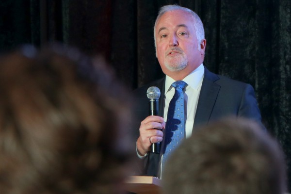 Stephen Carlisle, president and managing director of GM Canada, addresses guests during the Georgie-Odette Leadership Symposium on Thursday, Nov. 16, 2017.