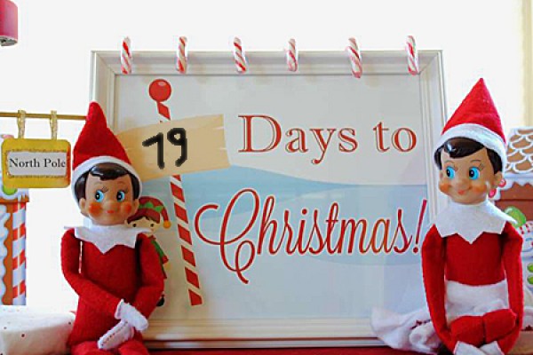 elves staging countdown to Christmas