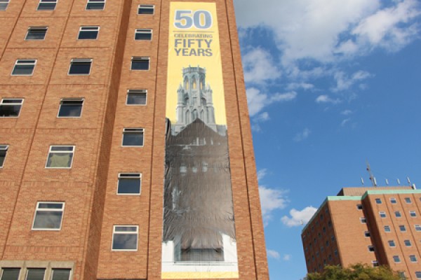 Banner on Mac Hall