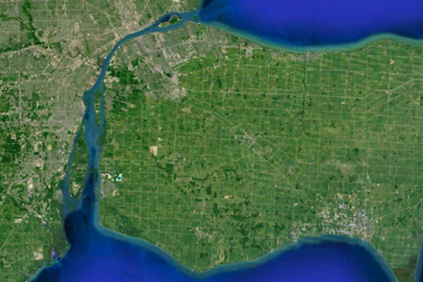 map of Detroit River