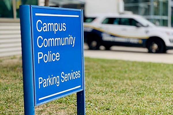 sign indicating Campus Community Police