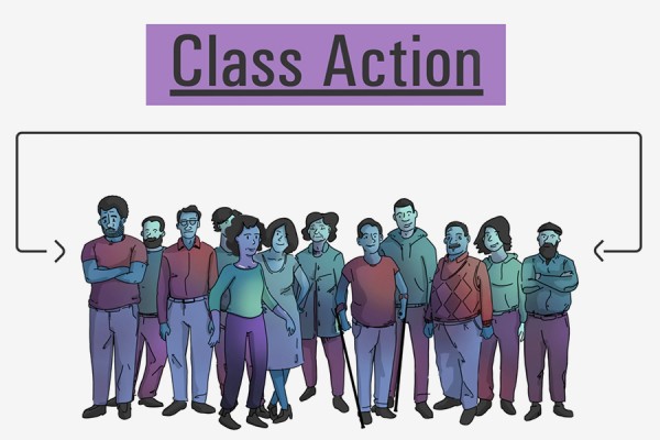 Group of people headlined &quot;Class Action&quot;