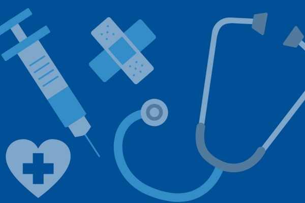 medical devices: syringe, stethoscope