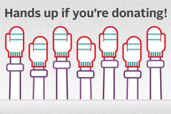 Graphic reading: Hands up if you&#039;re donating