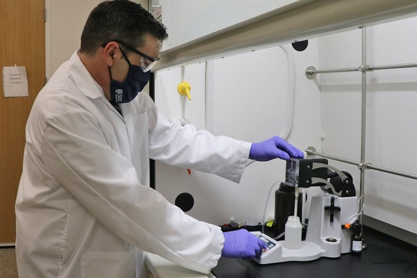 Mike McKay working in lab