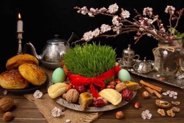 Nowruz table laden with traditional foods