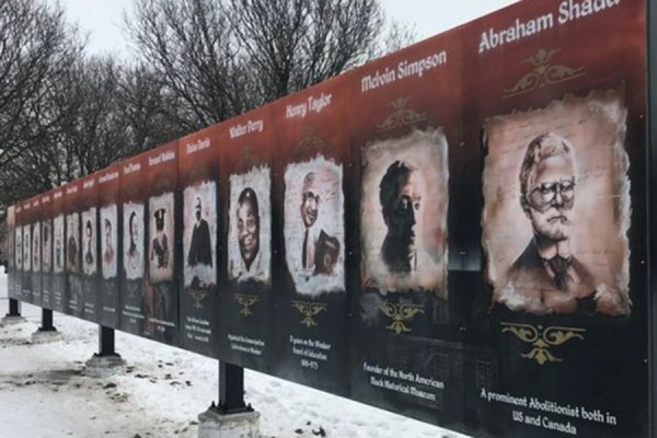 Mural in Sandwich of local Black notables
