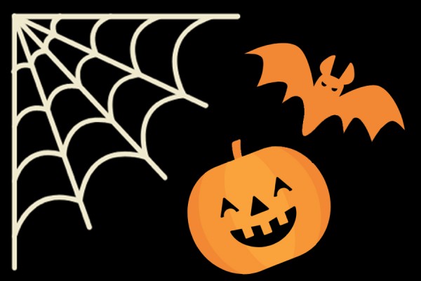 Cobweb, bat, jack o&#039;lantern