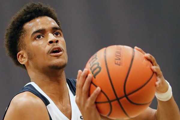 Shakael Pryce prepares for a free throw