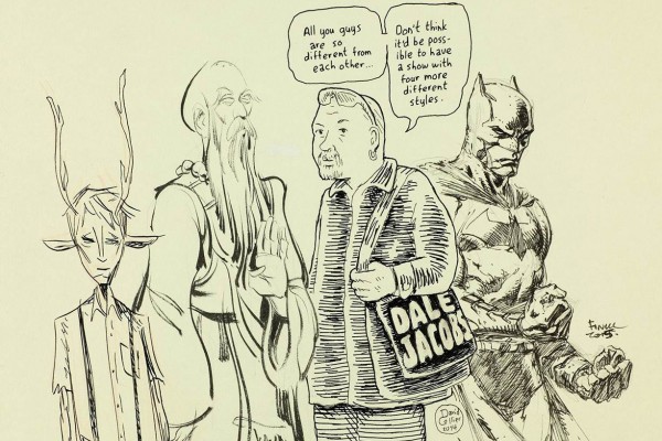Artwork by (Left to right): Jeff Lemire, Kagan McLeod, David Collier (and his rendering of Dale Jacobs) and David Finch.
