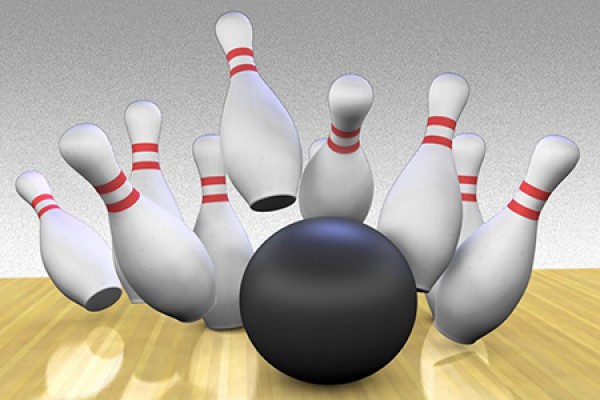 bowling ball hitting pins