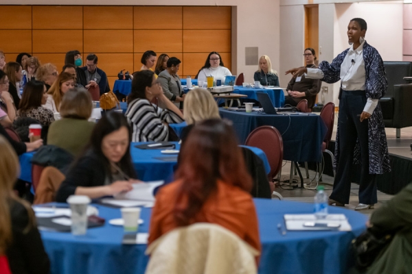 Madame Athena Chang delivers the first offering of the “Beyond Diversity” workshop in May.