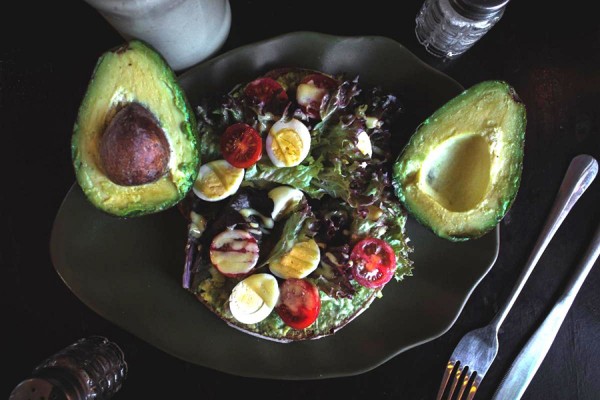 Plate with avocado