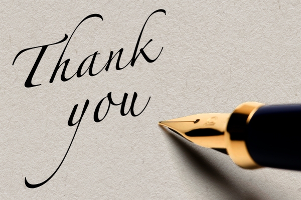 thank you written with fountain pen