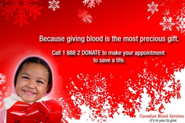 Little girl accepting gift of blood.