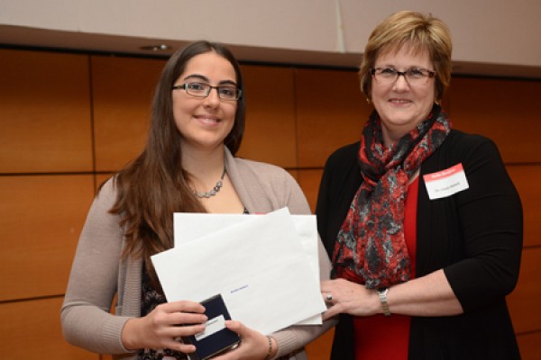 Honour student Brielle Hebert with dean Linda Patrick.