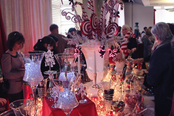 Silver lanes and candy canes aglow at last year’s faculty and staff holiday luncheon.