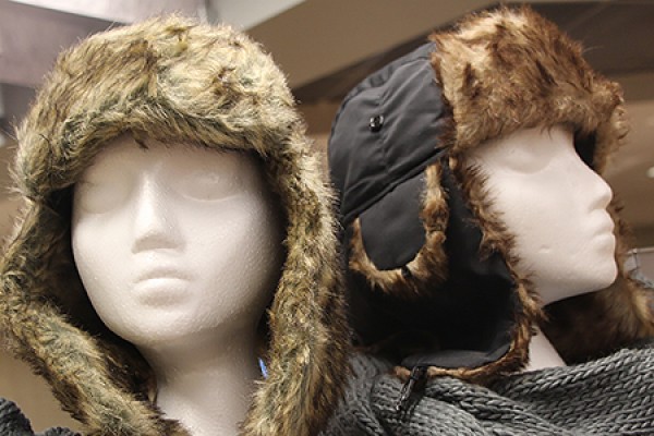 Trapper hats in faux fur