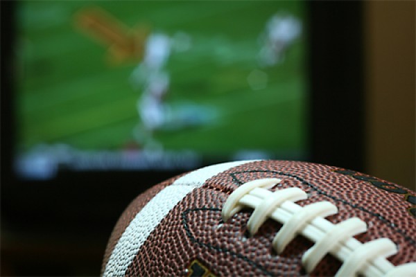 TV showing football game