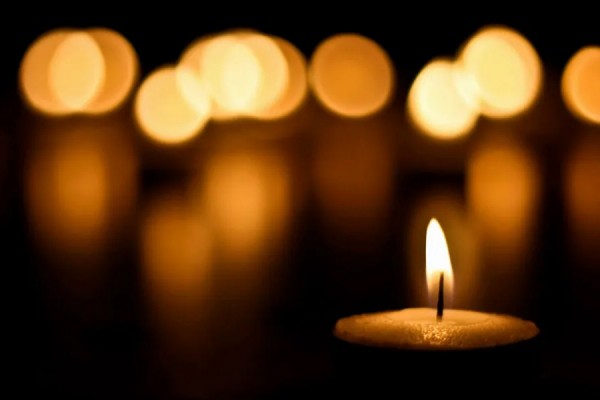 candles lit to represenat AIDS awareness